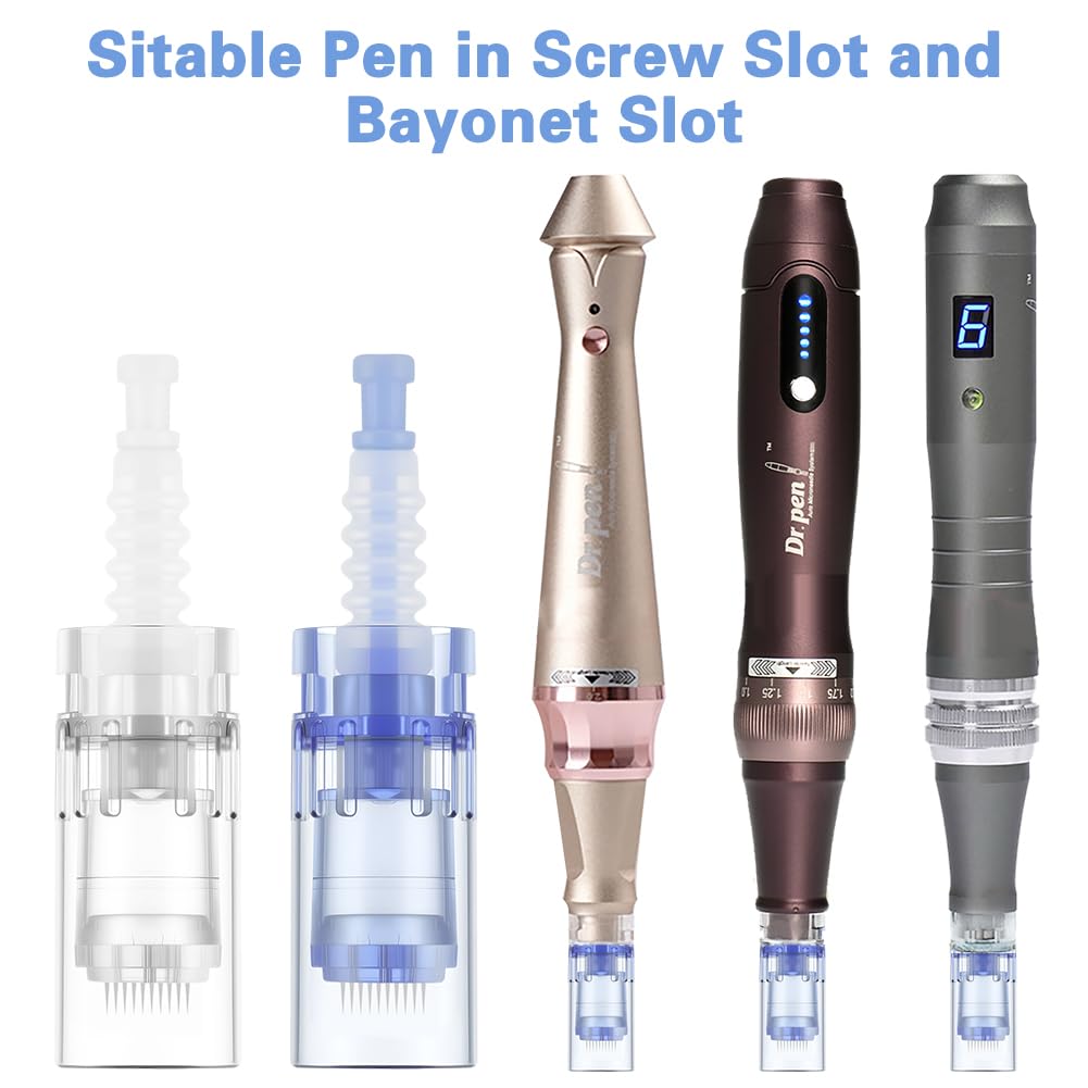 LOPHE Microneedling, 12 Pezzi Micro Aghi Penna Derma Micro Needling, Microneedle Nano Aghi con Regolabili a Baionetta(#12pin)