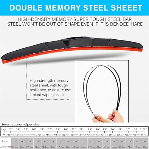 Miniatura 5 de Limpiaparabrisas de vehículo compatible con Subaru Impreza de 24 pulgadas + 16 pulgadas 2008-2011, limpiaparabrisas de gel de sílice,