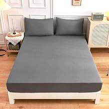 Fitted Sheet Super Soft Microfiber Cooling Sheets Mattress Height Up to 30 Cm for Box Spring Bed Water Bed 200x220cm Gray