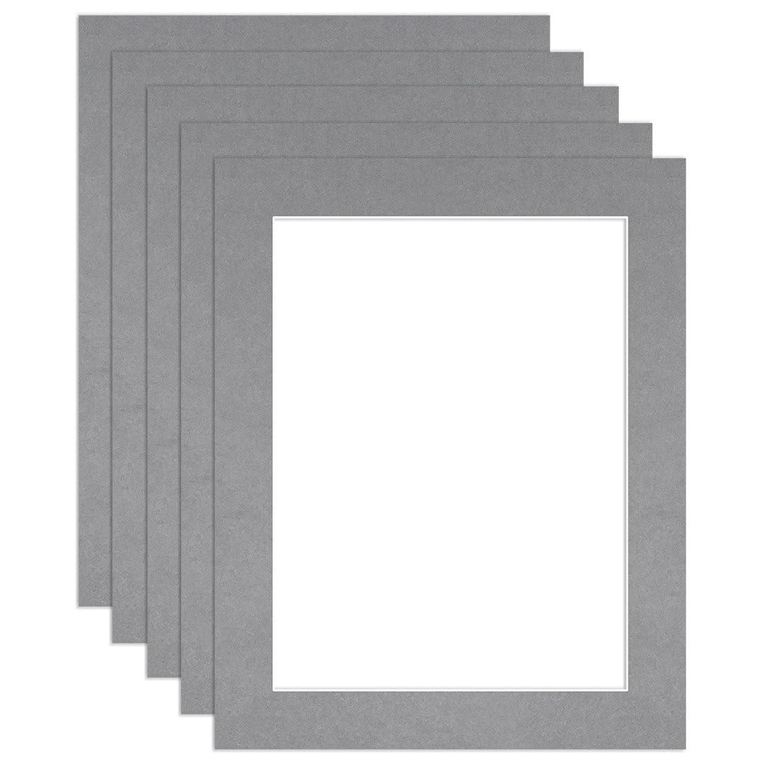 Procut Global 10x8" Mid Grey Picture Mounts to Fit 8x6" Aperture - Precision Cut Cardboard Photo Mount - Ideal for Frames, Prints, Artwork & Certificates - Sizes & Colours Available - 5 Pack — image 1