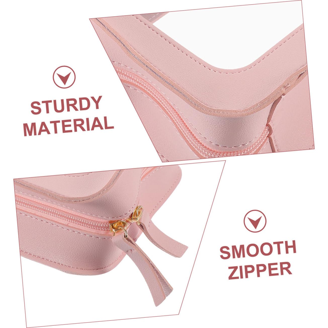 Neceser Transparente de PVC Rosa 2 Piezas para Viaje | Bolsa de Aseo Personal, Almacenamiento Seguro y Revisión Rápida, Formato Ligero para Exterior
