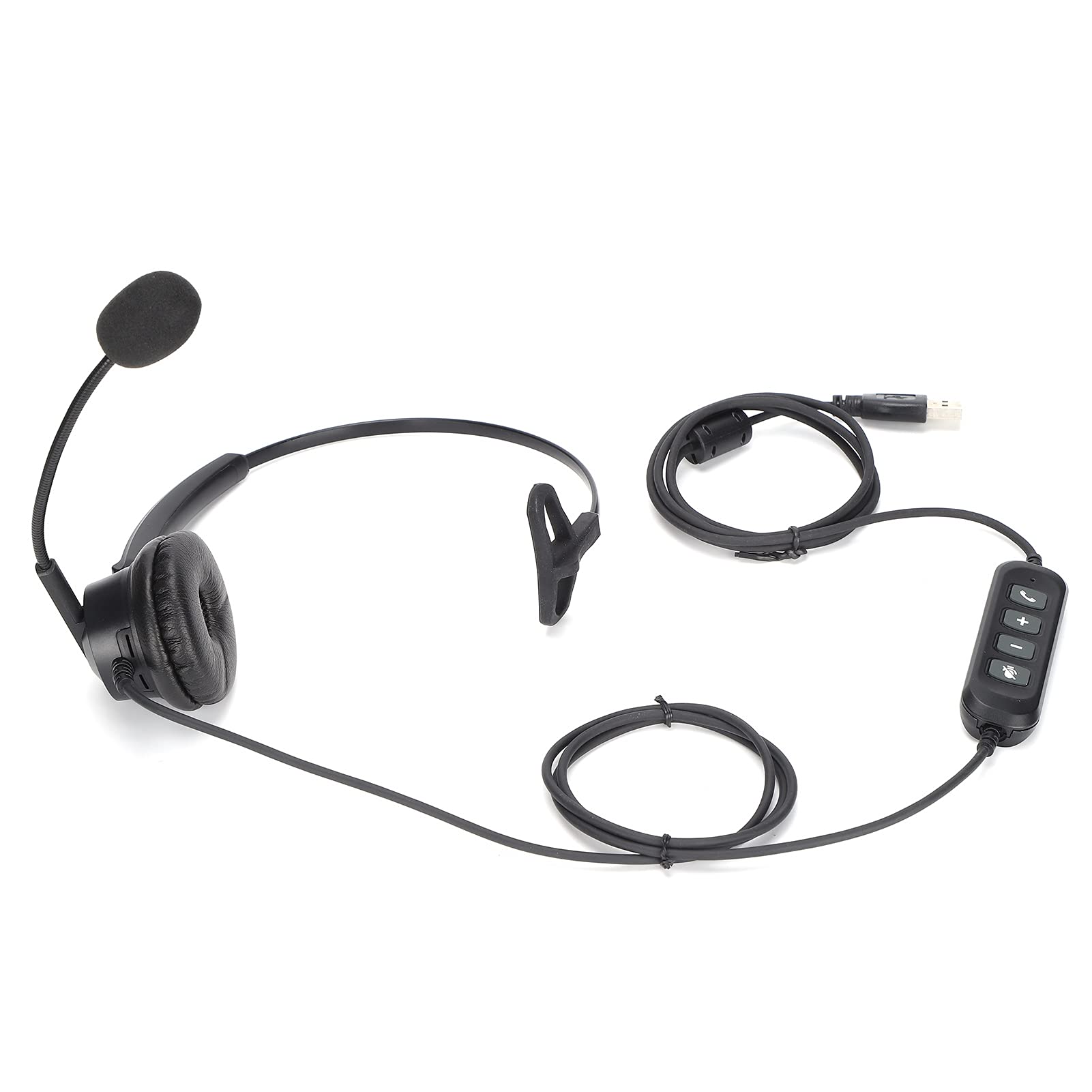 YedaHcy Excellent Quality USB Telephone Headset with Microphone and Audio Control, Durably ABS Material, 330° Rotatable Arm and Head, Clear Calls in Noisy Environments, Ideal for