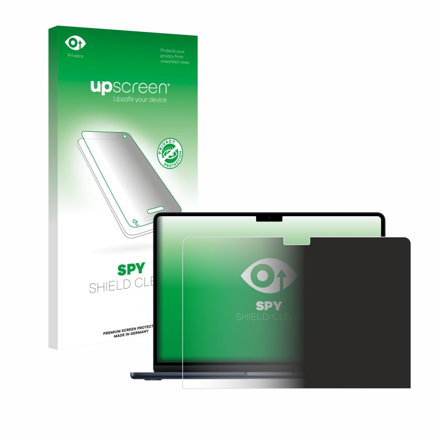 upscreen Anti-Spy Blickschutzfolie für Apple MacBook Air 13" M4 2025 / M5 2026 Privacy Screen-Folie [Sichtschutz, Blaulichtfilter]