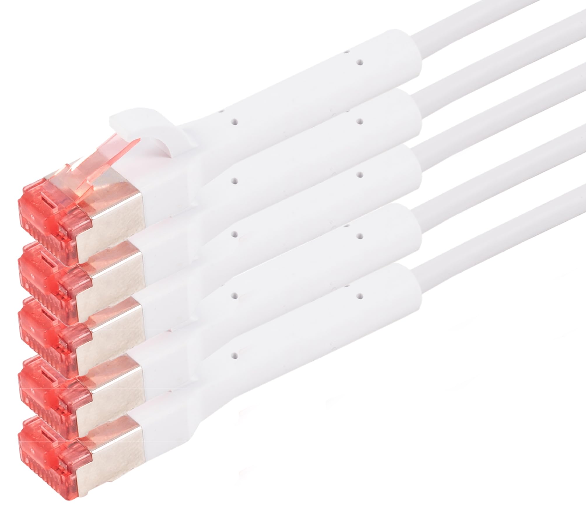 1aTTack.de Cavo di rete da 1,5 m, 5 pezzi Cat.6A, cavo patch flessibile, 90 gradi in tutte le direzioni, connettore RJ45, 10 Gbps, cavo Ethernet altamente flessibile per LAN DSL Server Switch router