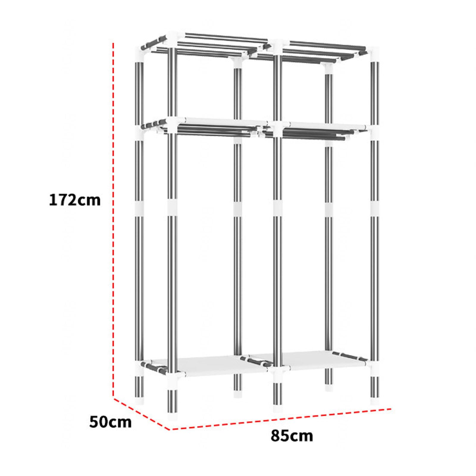 UYSELA Guardaroba,Armadio Pieghevole in Tessuto,Guardaroba Portatile in Tessuto,Organizzatore per Armadio con aste sospese,Organizzatore per Vestiti,C-85 x 50 x 172 cm