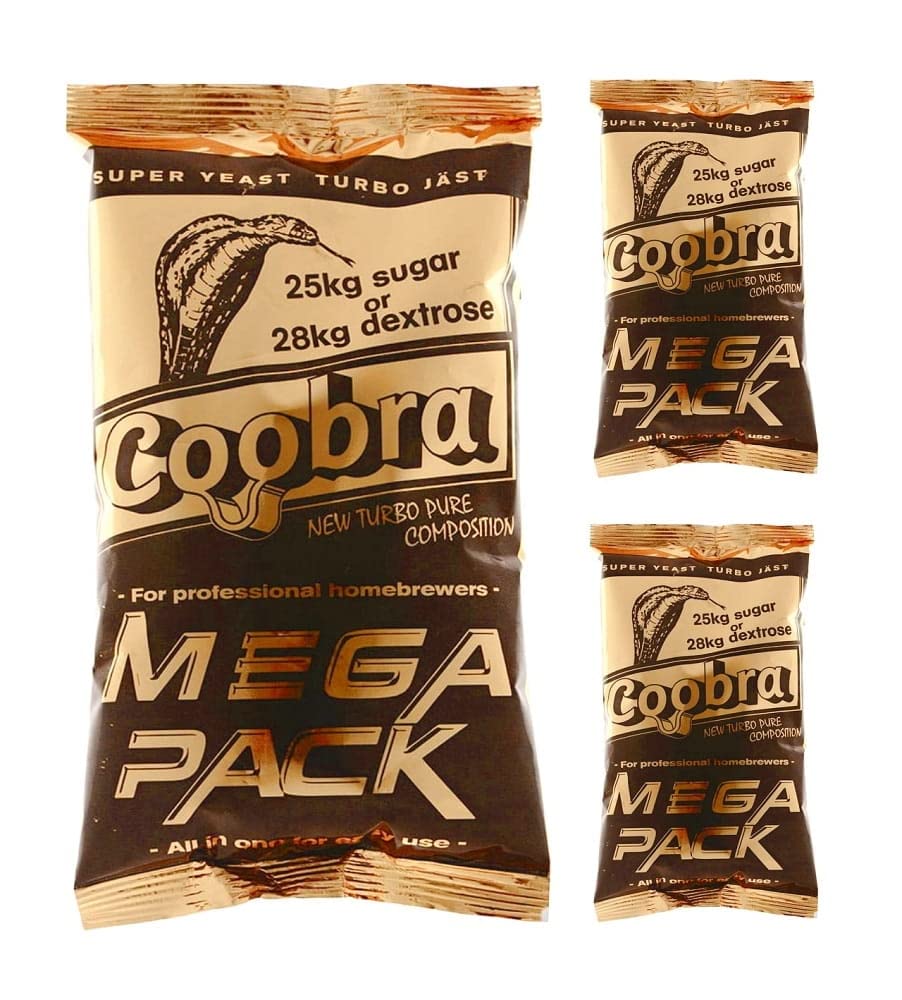 3 x Coobra Mega Pack 100L - Turbo Yeast, Vodka Yeast, Yeast for Mash