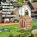 Butterfly House Butterfly Habitat Garden - Wooden Butterfies Houses with Feeder Hanging Garden Decoration Natural Nesting Box for Butterflies Bugs Moths & Lacewings