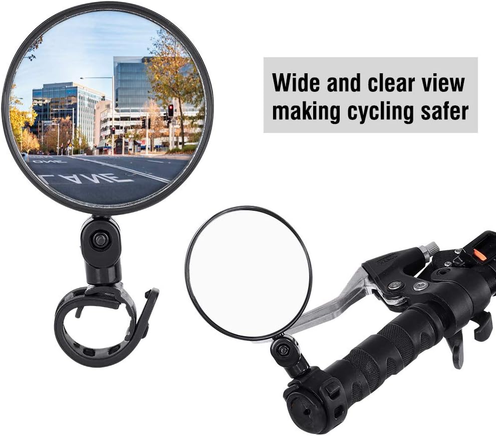 cycling rear view mirror,Adjustable Rotatable Handlebar Mounted bicycle mirror Plastic for Mountain Road City Commute Long-Distance Touring