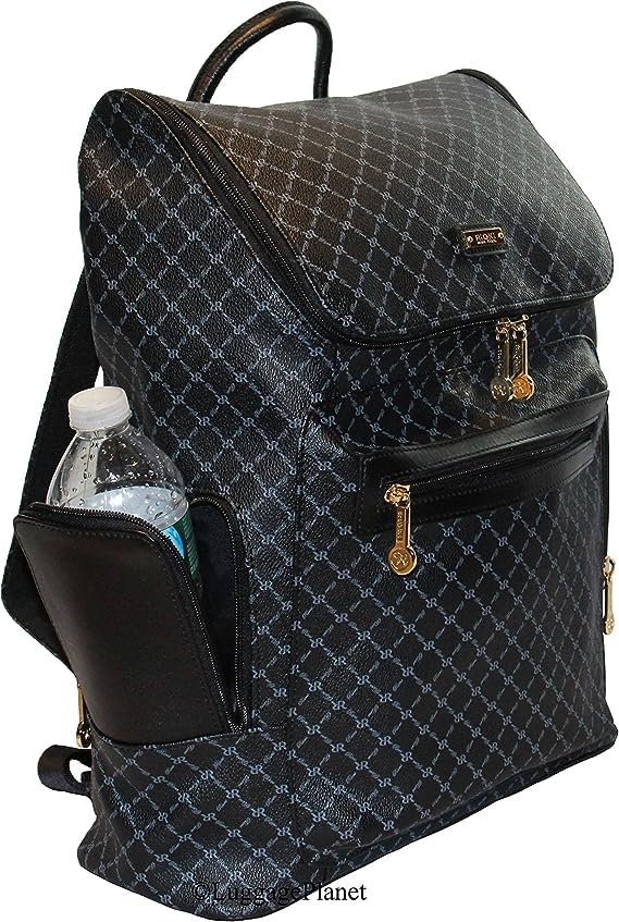 Rioni Top Loading Cambridge Travel Daypack Backpack Unisex - Signature Black4