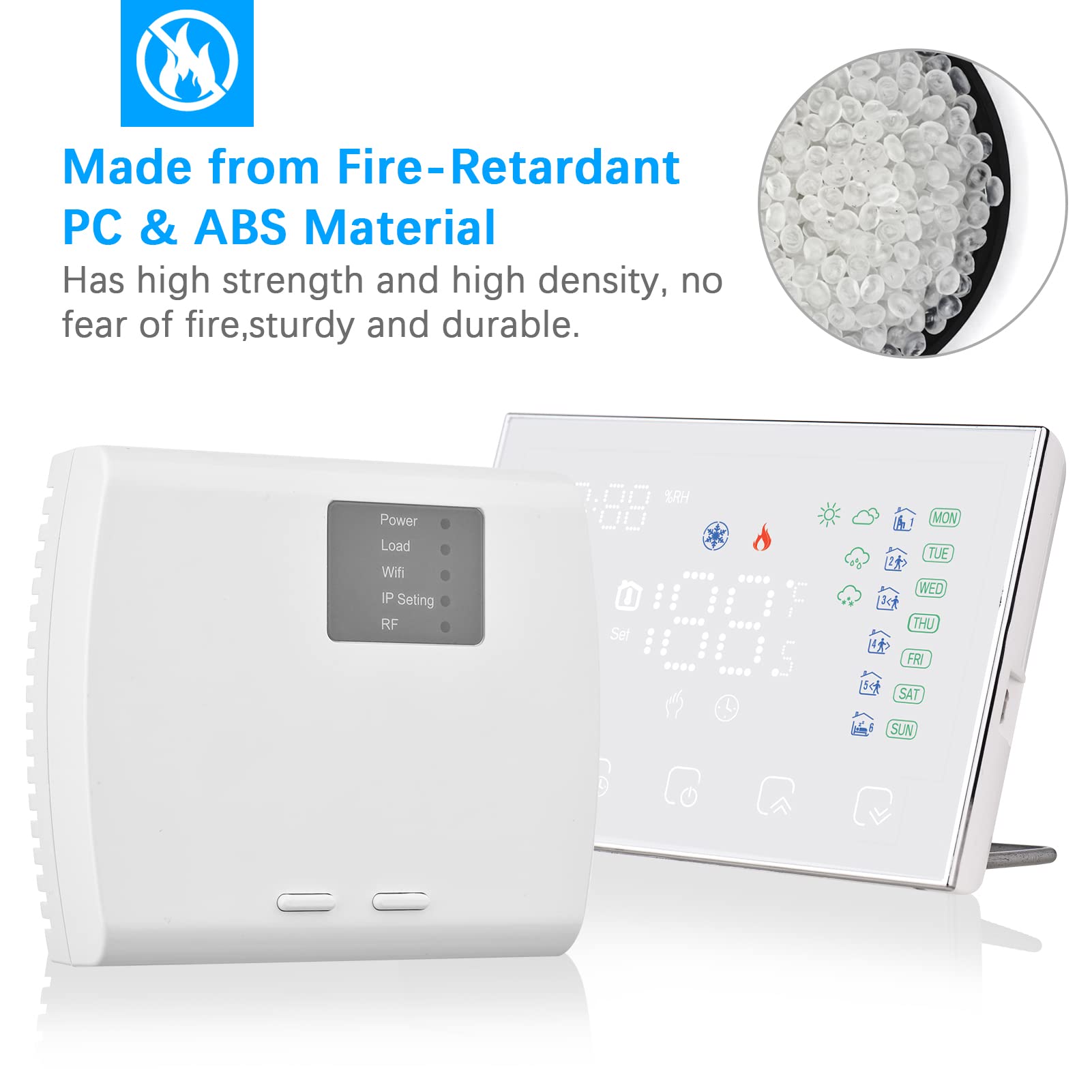 termostato inteligente,HUIOP Termostato digital inteligente programable Controlador de temperatura ambiente con pantalla táctil LED Conexión WiFi Reemplazo para Home Home Market Fábrica Escuela Oficin