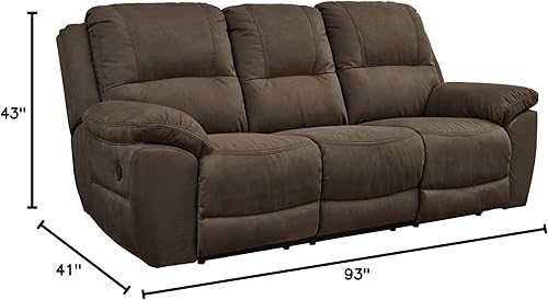Miniatura 3 de Signature Design by Ashley Next-Gen Gaucho Classic - Sofá reclinable de piel sintética, color marrón oscuro