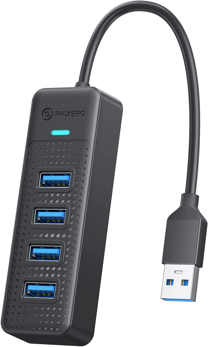 USB 3.2 Gen1 Compact Hub, USB A 4-Port Splitter for Laptop, Desktop PC and More(5Y Warranty)