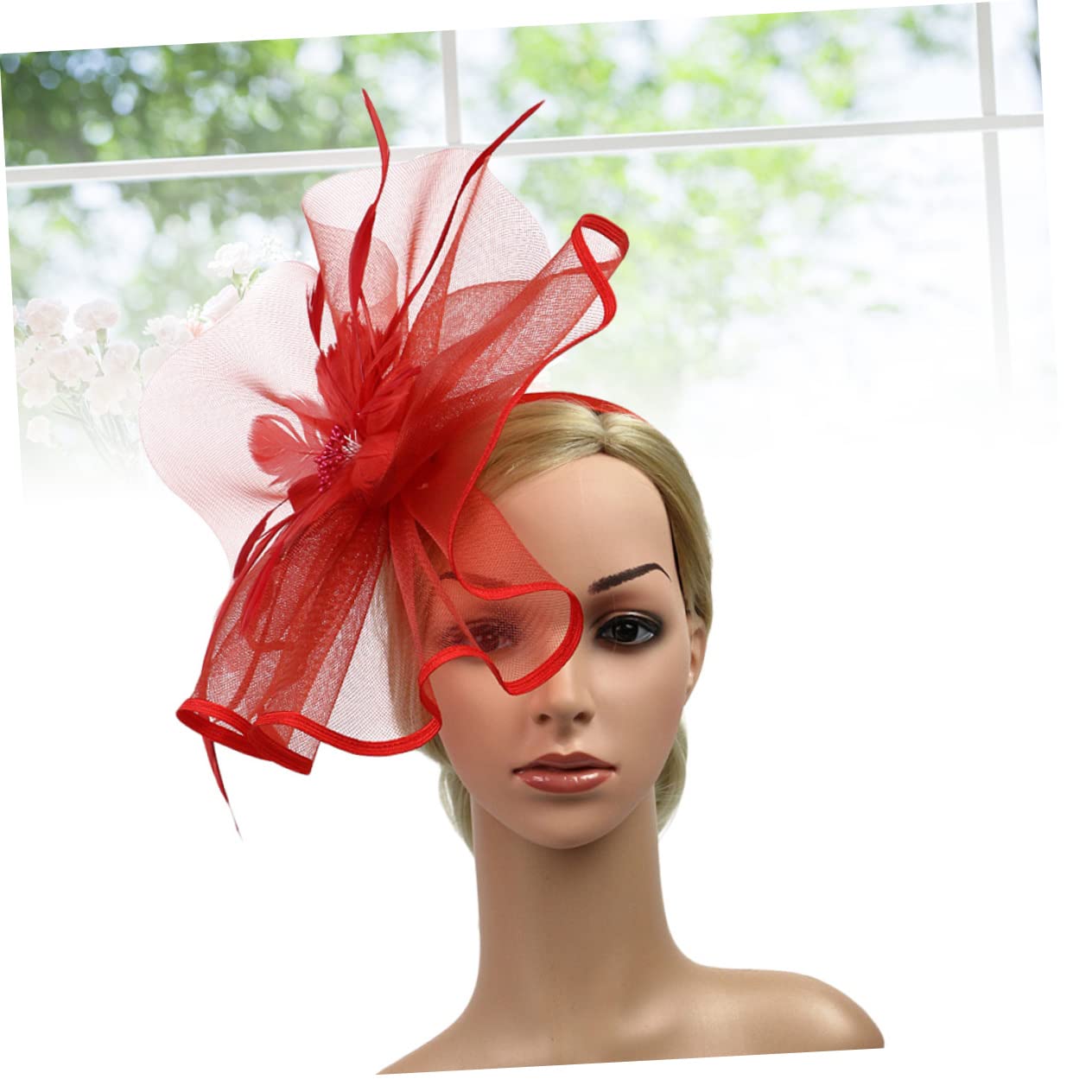 DOITOOL 2pezzi Fascinator Creativo Con Fiore Per Feste e Cerimonie Accessorio Elegante Per Donne e Ragazze Rosso Per Balli Festival e Halloween
