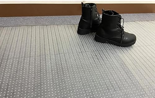Miniatura 8 de Protector de alfombra de plástico de vinilo PVC transparente para alfombra de pasillo para alfombra de pelo bajo con respaldo tachonado (27 pulgadas