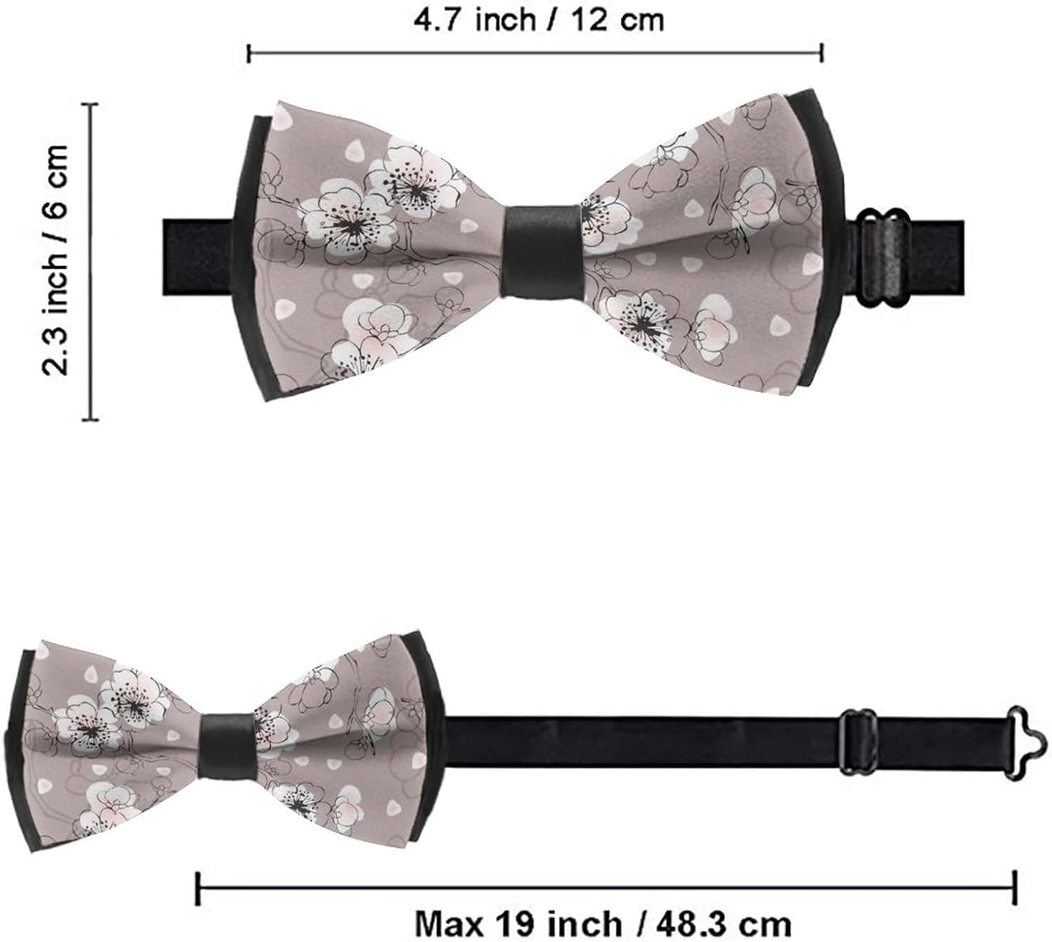Men's Christmas Bow Tie, Teen Party Festival Theme Pre-tied Bowtie Novelty Boys Tie for Holiday, Sakura Blossom Japanese : Everything Else