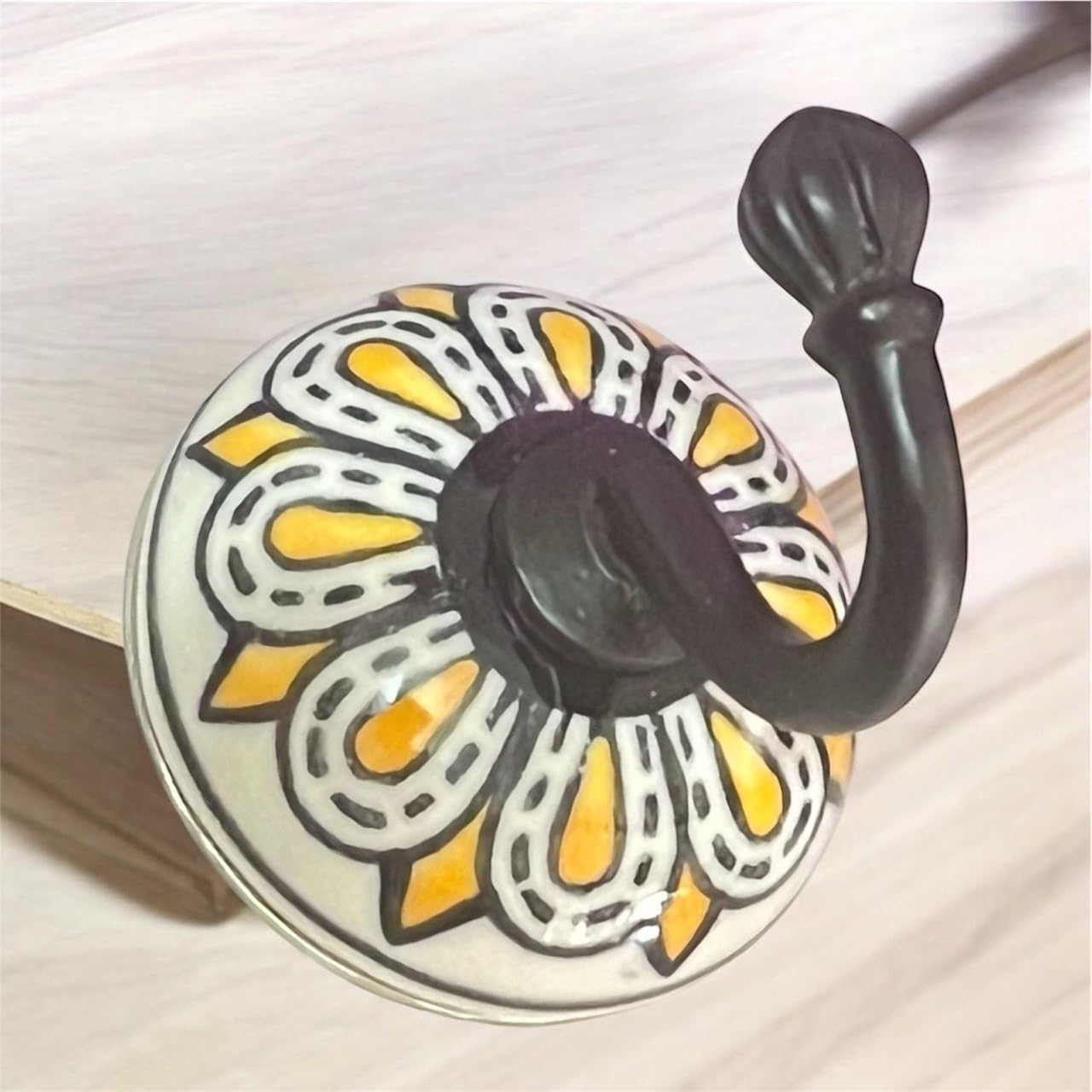Handmade Ceramic Wall Hooks - Orange Pack of 2 -7