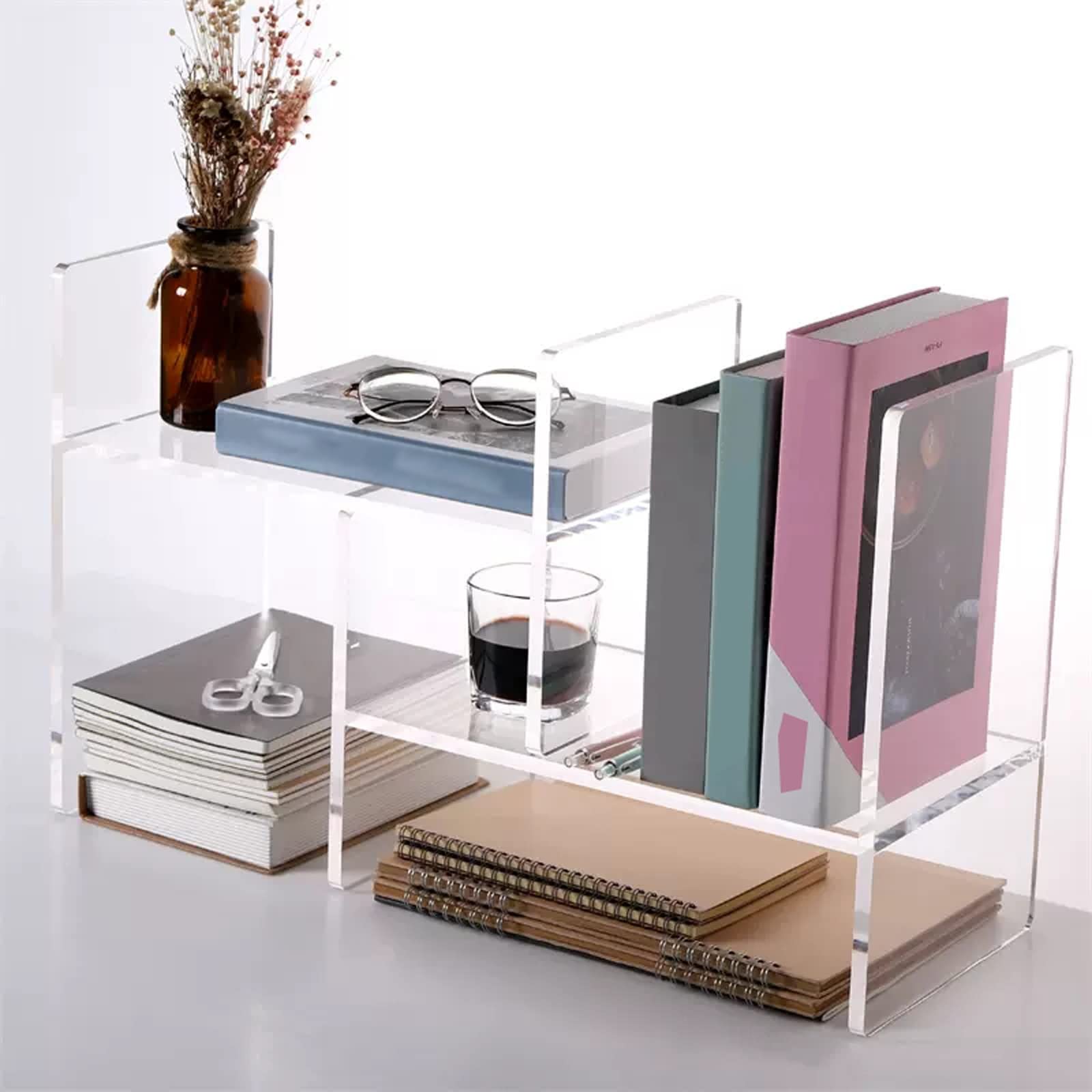 WXJLYZRCXK Boekenkasten Hoek Desktop Boekenplank Bureau Organizer Gratis Stijl Display Plank Multifunctionele Boekenkast Kantoorbenodigdheden Opslag