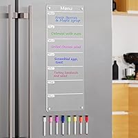 Vista 9 de Planificador semanal magnético para refrigerador de 6 x 17 pulgadas, imán de menú semanal para refrigerador, pizarra de borrado en seco, para hacer