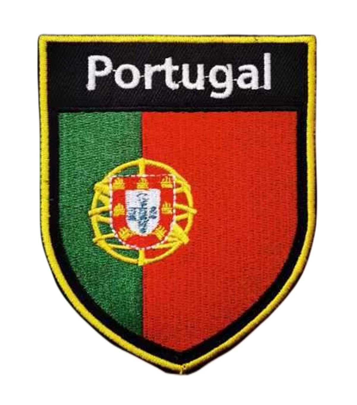 Portugal Flag Shield Patch Iron On Embroidered Applique Patches Tactical National Flags Emblem Badge