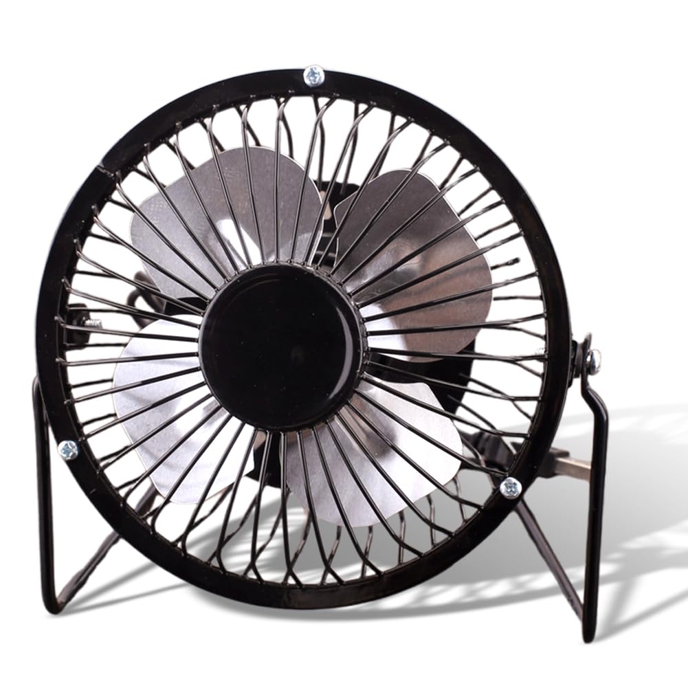 LGWJHCY Mini USB Desktop Fan Flexible 360° Rotation Cooling Desk Fan with USB Metal Shell Silent 4 Inch for Home Office Laptops PC Computer （Black）