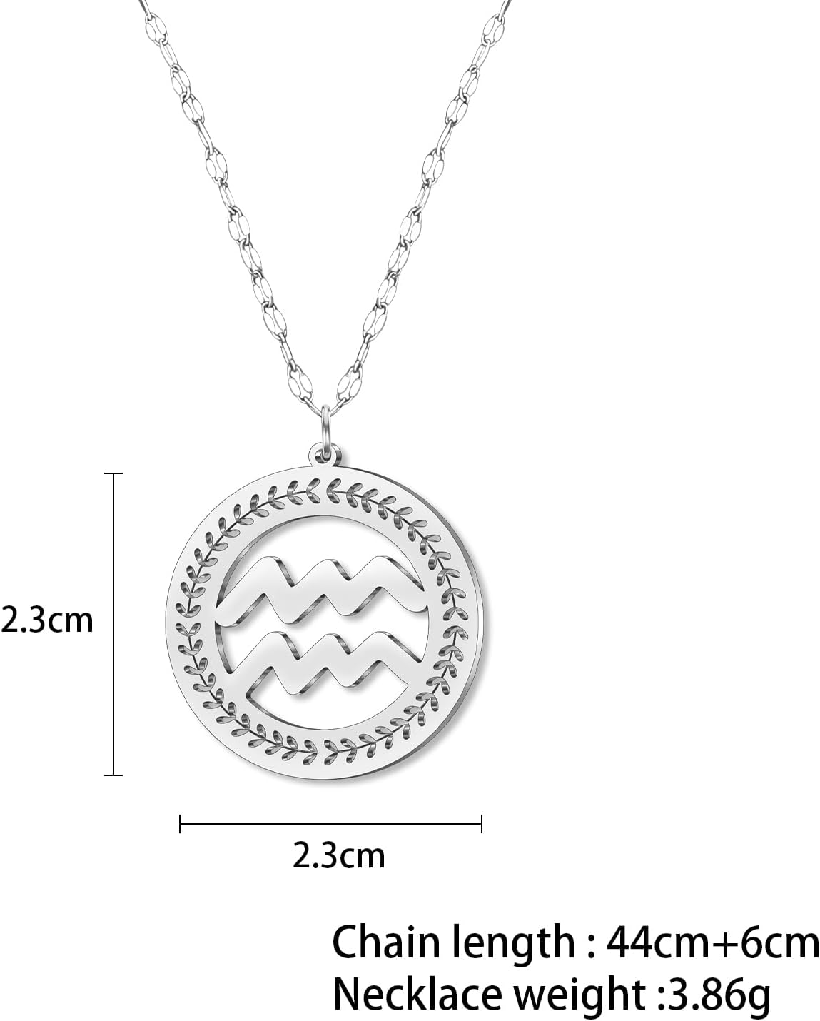 Stainless Steel Dainty Disc Zodiac Sign Necklace Silver 12 Constellation Pendant Horoscope Birthday Gifts for Women Astrology Lovers Minimalist Jewelry - Image 5