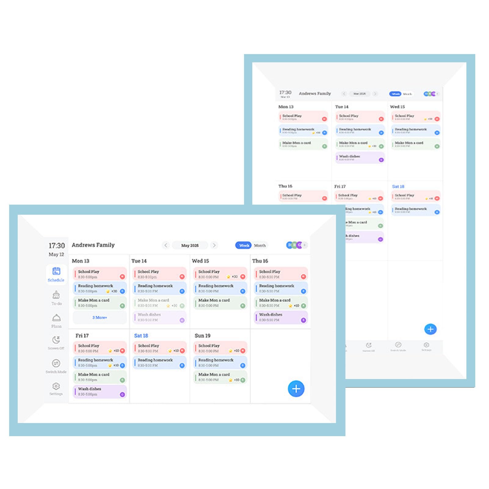 Calendario Digitale, 10.1in HD Touchscreen Interactive Electronic Chore Chart & Family Planner Plan, Calendario Intelligente la Cornice Digitale per gli Orari Famiglia Home