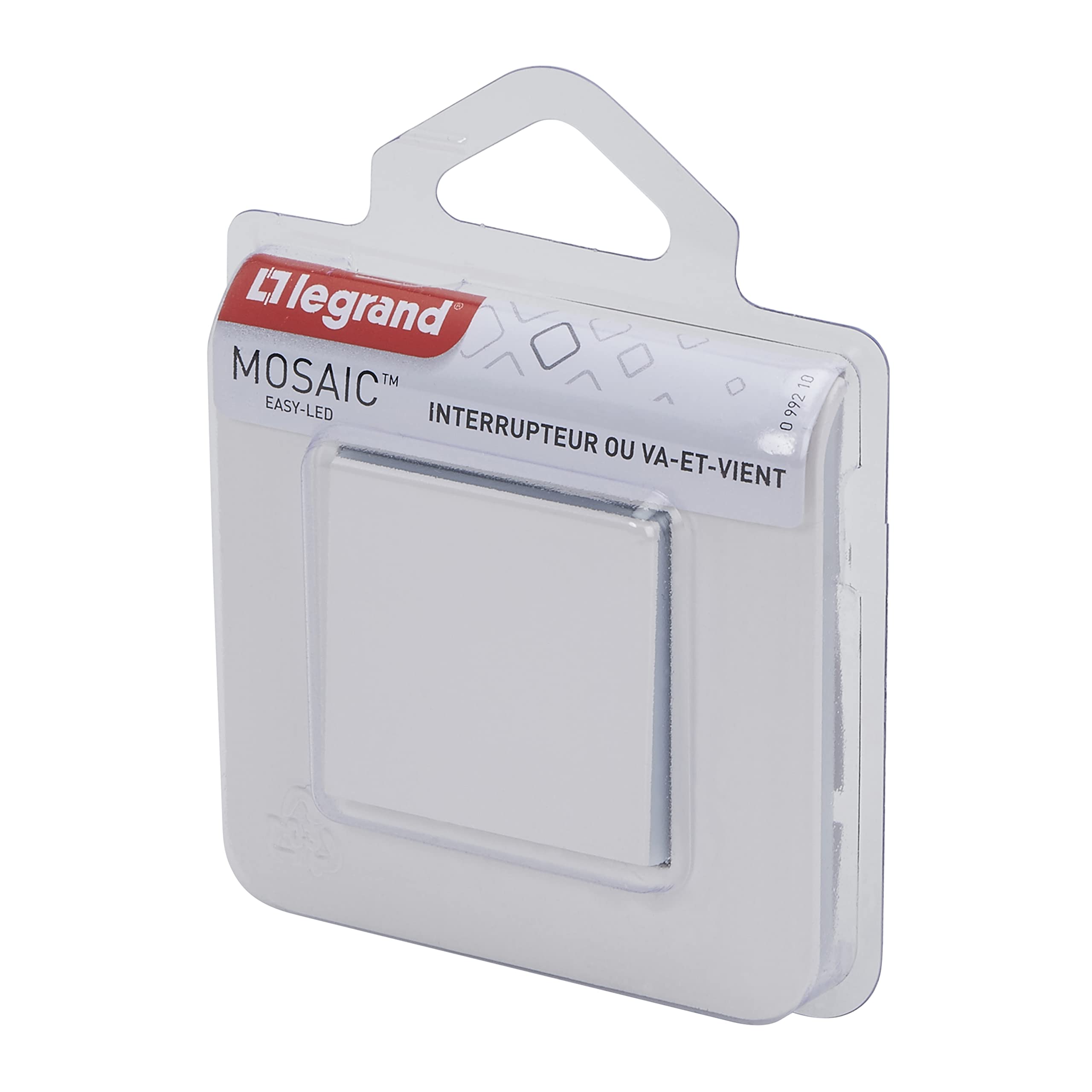 Legrand Mosaic - Double va-et-vient complet avec 1 voyant témoin - Noir