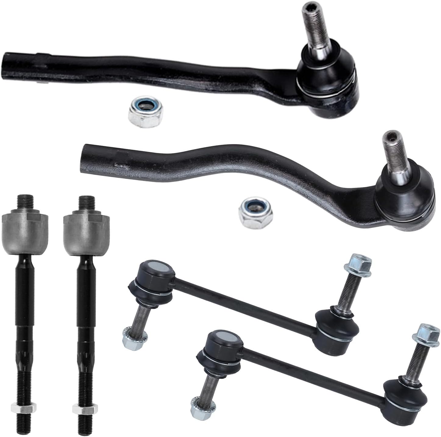 Detroit Axle - 6pc Front Suspension Kit for Mercedes-Benz ML350 GL450 ML320 ML500 GL550 GL350 GL320 ML550 ML450, ML63 AMG, 2 Sway Bars 4 Inner Outer Tie Rods Replacement