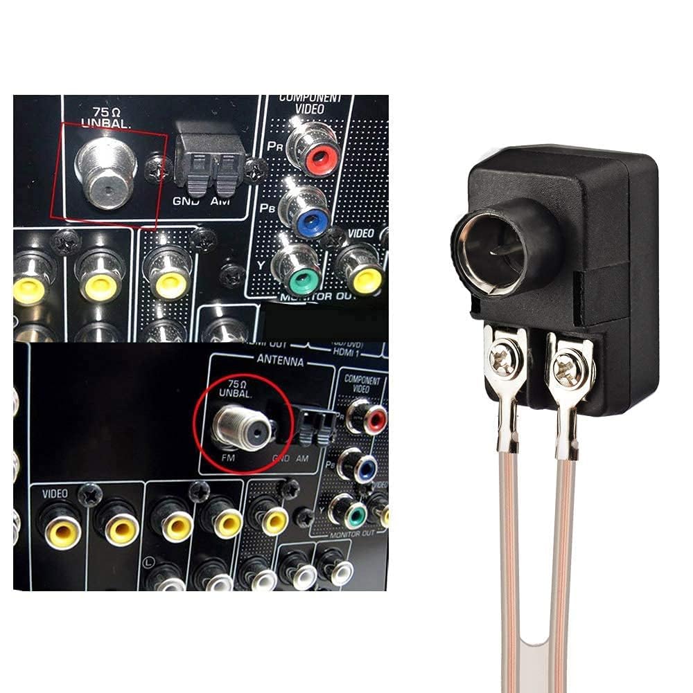 Bingfu Antenna FM Radio Interna Antenna T Formazione Cavo Plug Transformer Balun 75/300 ohm F Maschio Adattatore 2 kit per Ricezione FM