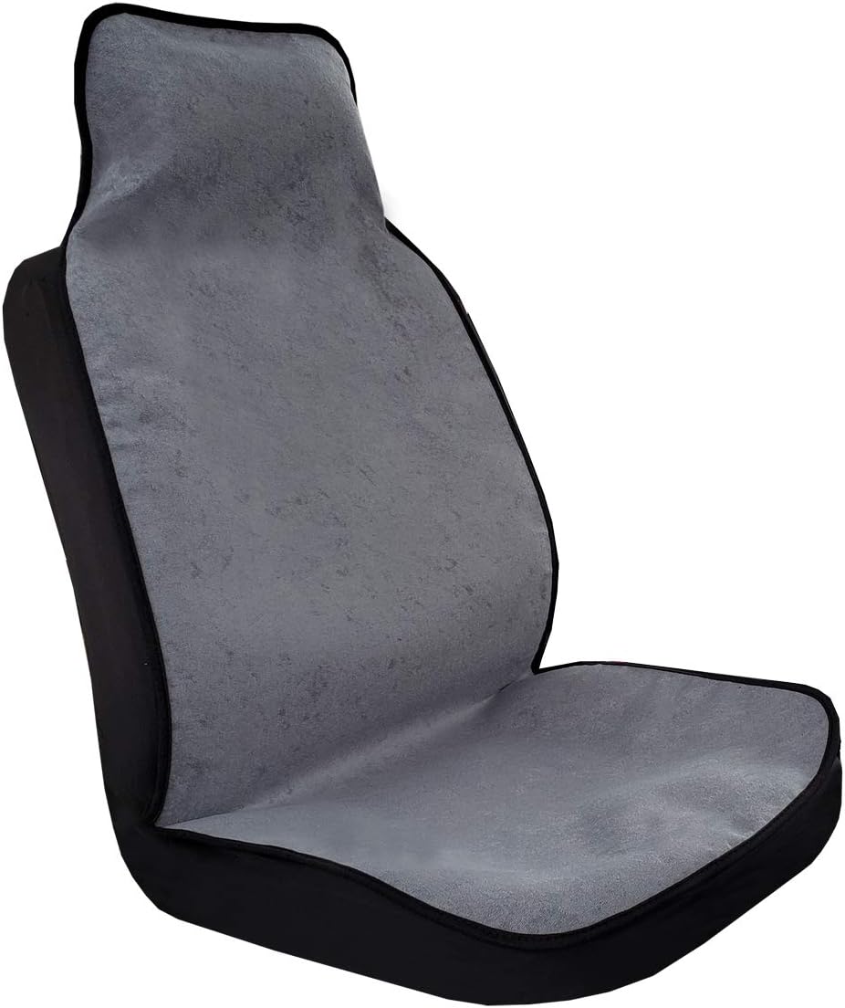 Waterproof Sweat Towel Car Seat Cover for Gym Workout, Running, Swimming, Beach Hiking, Universal Fit Seat Protector Single Piece Dark Grey