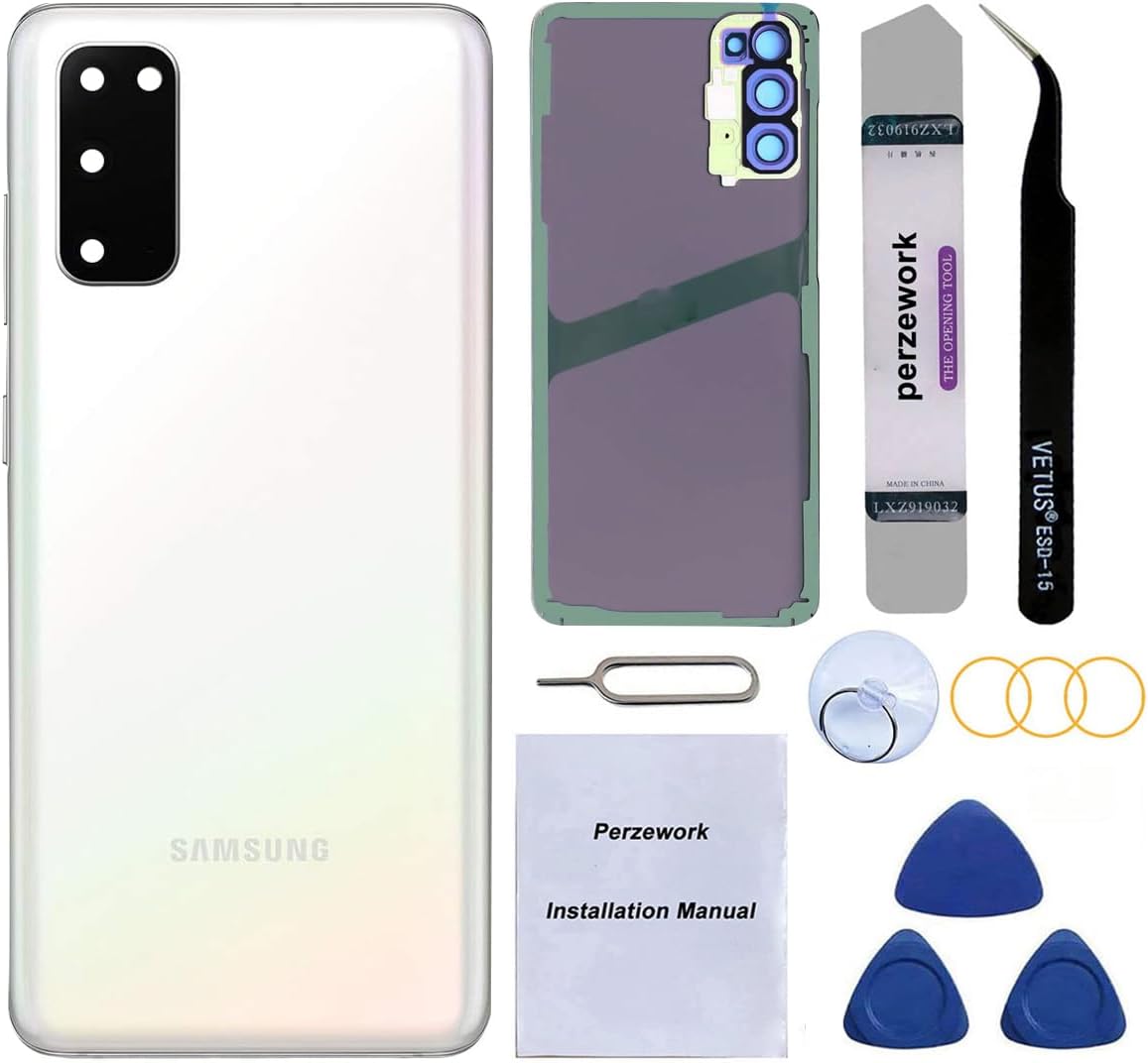 Back Glass Replacement for Samsung Galaxy S20 Ultra with Reparing Tool kit (Cosmic Black)