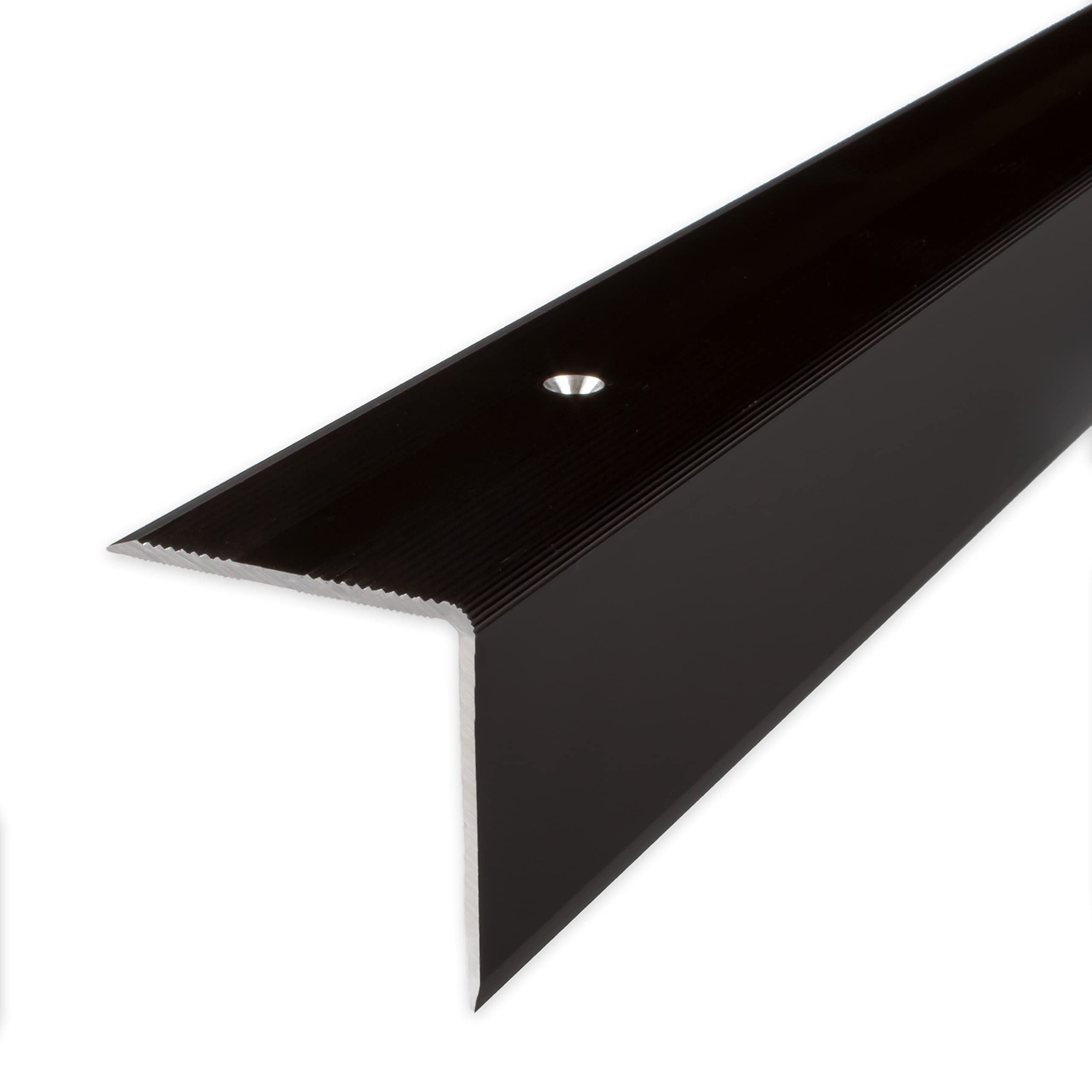 PROVISTON | Treppenkante | Aluminium eloxiert | Bronze Dunkel | Breite 40 mm | Höhe 42 mm | Länge 2700 mm | Gebohrt | Treppenkantenprofil | Treppenwinkel | Winkelprofil | Kombiwinkel | 1 Stück