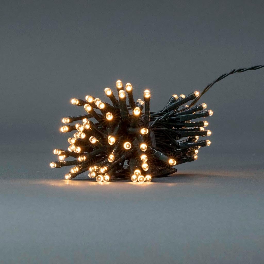 Nedis Dekorative Lichter | Schnur | 96 LED's | Warmweiss | 7.20 m | Lichteffekte: 7 | Innen- und Aussenbereich | Batteriebetrieben, Schwarz