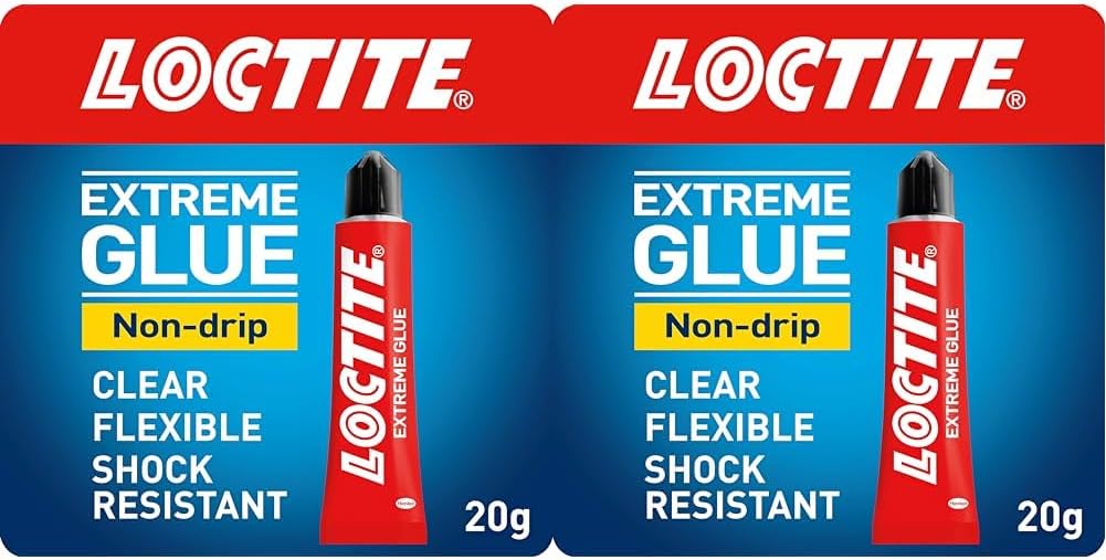 Extreme Glue, Flexible All Purpose with Extreme Resistance, Repair Glue with Non-Drip Formula, Strong for Indoor and Outdoor, 2 x 20g Tubes