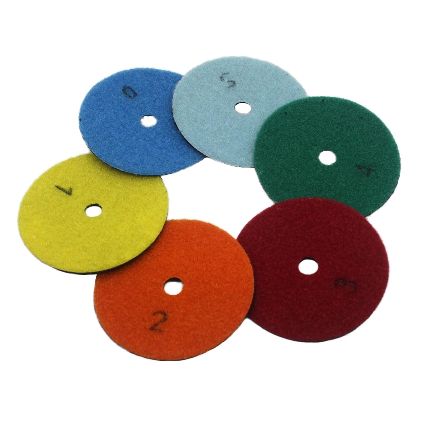 Diamentowa wykończona podkładka, Sucha diamentowa tarcza polerska 3/4 cala, gradacja 0-6# do granitu i marmuru, opakowanie 7 szt(7step and Backer Pad,4 inches)