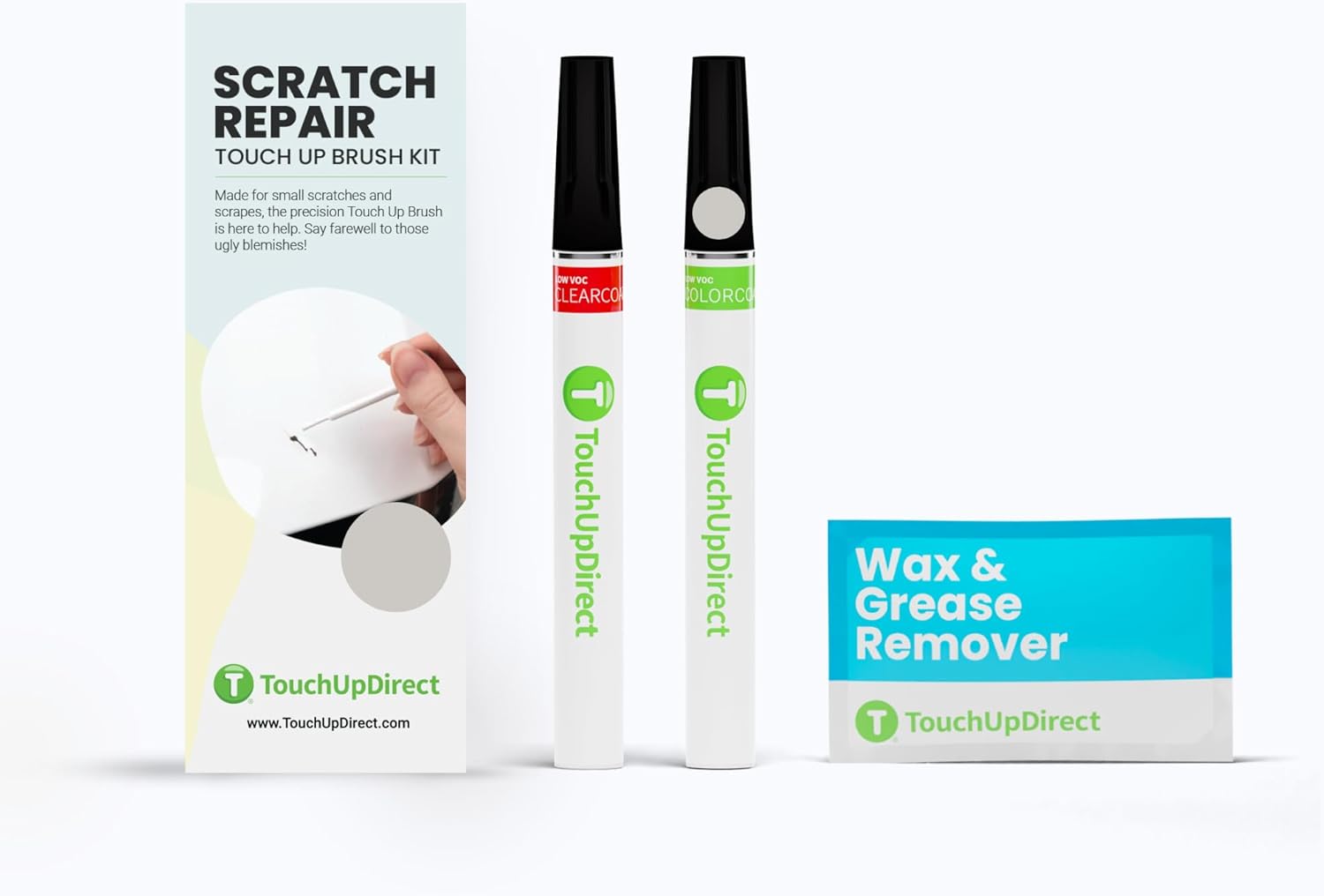 TouchUpDirect GAN/WA636R Quicksilver Metallic Compatible with GMC Exact Match Scratch Repair Touch Up Paint - Brush Kit
