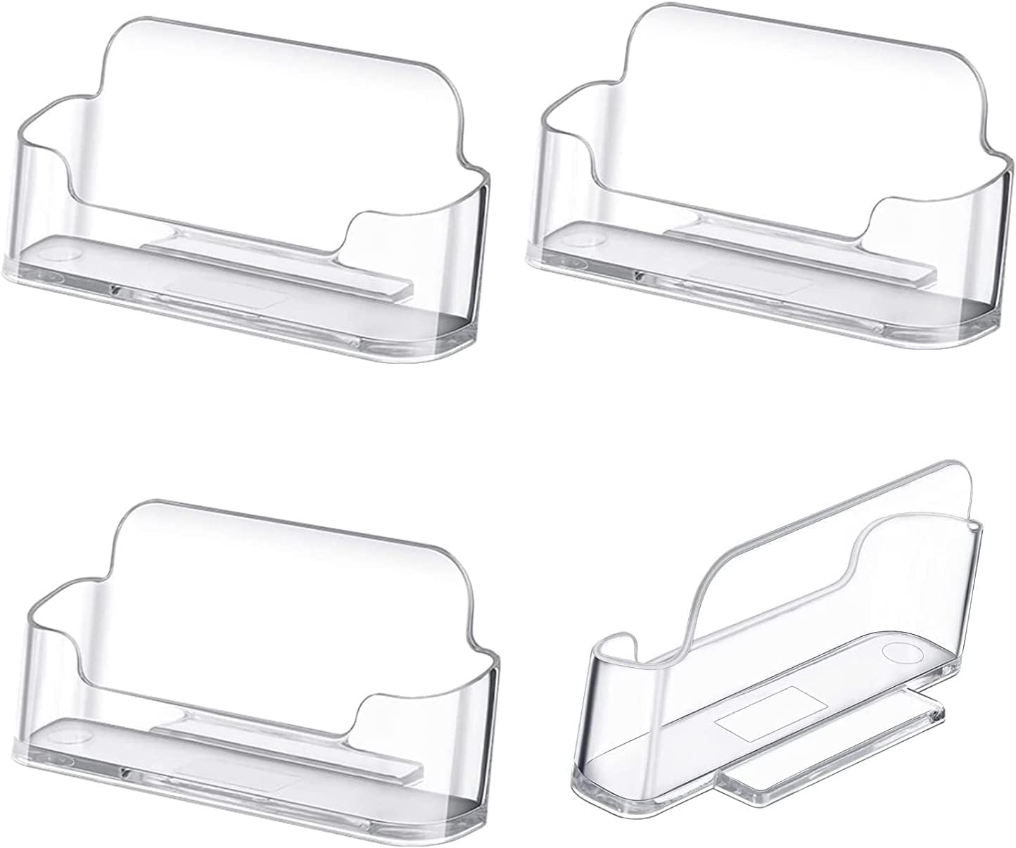 Amzuia 4 Pack Business Card Holder for Desk,Acrylic Business Card