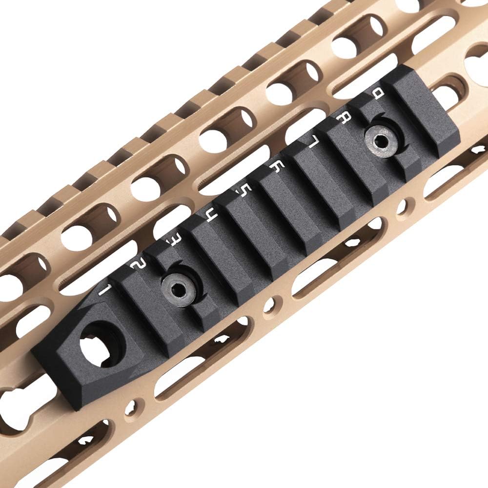 TuFok 9-Slot Alumimun Picatinny Rail for Keymode - Thin 0.37in Height Rail Section Adapter Mount with Socket for 3/8" QD Sling Mount Attachment