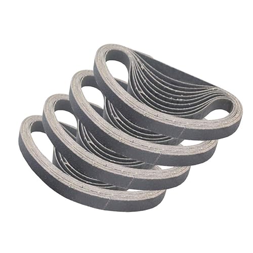 Correas de lijado de 3/8 pulgadas x 13 pulgadas, 4 de cada uno de granos 80/120/240/320/400, herramienta de lijado de lijado de alta calidad para