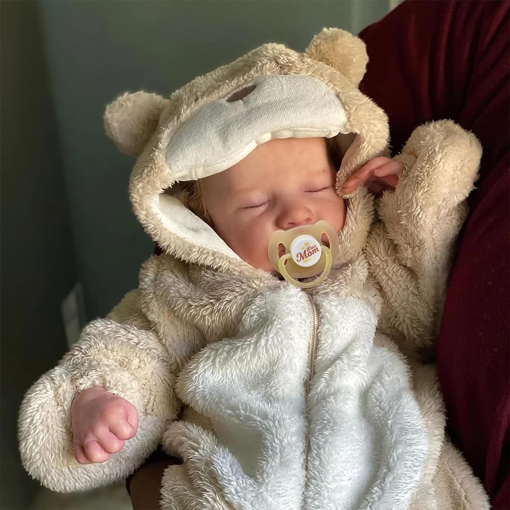 Realistyczna lalka dla niemowląt, 50 cm Reborn Baby Dolls Realistyczne dziecko, 20 cali, niemowlę Reborn Silikonowe Pełne ciało z zamkniętymi oczami - dla dzieci powyżej 3 lat