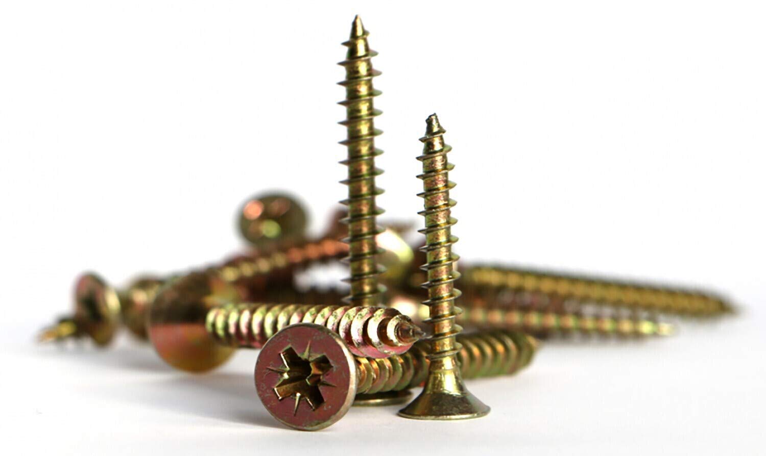 100 X Multi-Purpose Pozi Screw - Zinc Yellow Passivated HIGH Quality — image 1