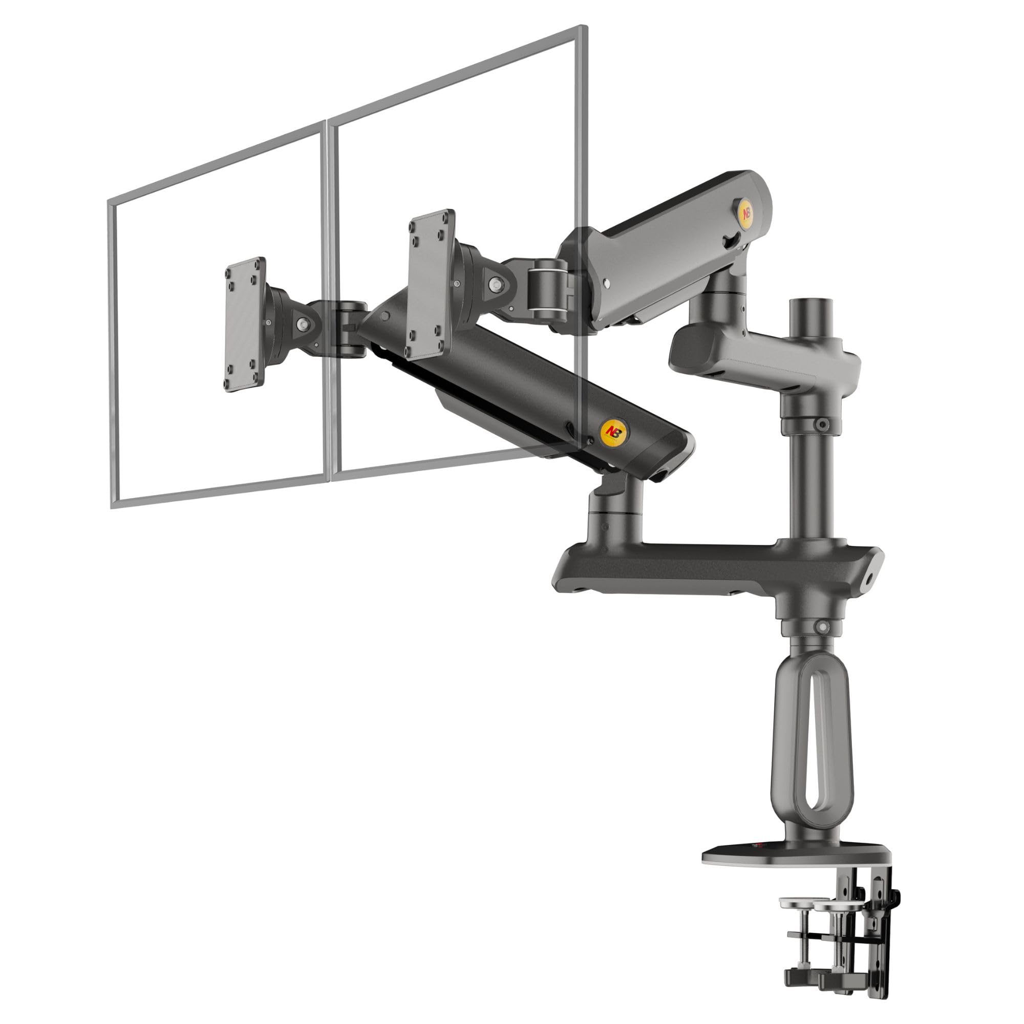 Dual Monitor Arm Stand for 27–50 Inch Screens | Heavy Duty Gas Spring Monitor Mount | Vertical & Horizontal Stacking | 2–15kg Each | VESA 75x75 & 100x100 | Full Motion Swivel Tilt Rotation | D9C-image-18