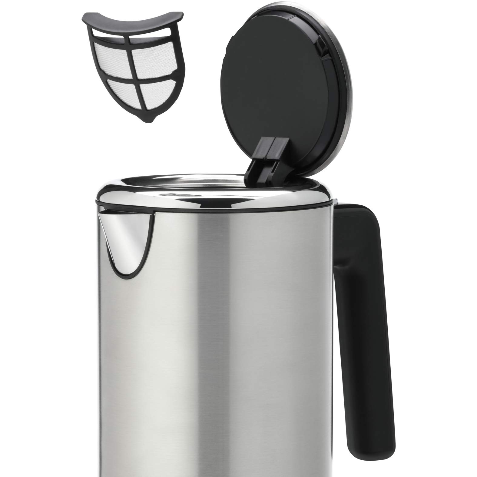 WMF Lono Bouilloire Électrique Capacité 1,3 L Double Paroi Manipulation sans Brûlure Grâce à son Isolation Thermique WMF Safety Touch Inox Cromargan Design 2400 W 0413210011