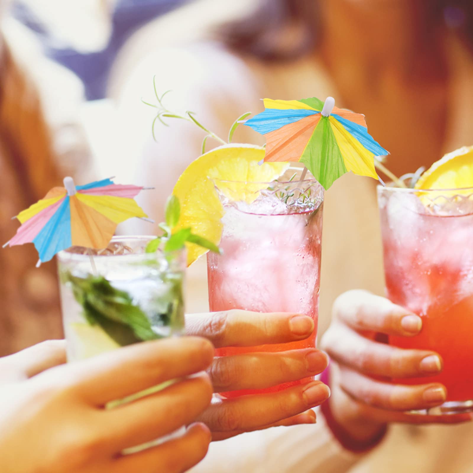 50 paraguas de cóctel para beber, accesorios de cóctel para bebidas, mini paraguas de papel para bebidas, palos de sombrilla de cóctel para bodas, regalos de fiesta de verano, decoraciones de cóctel