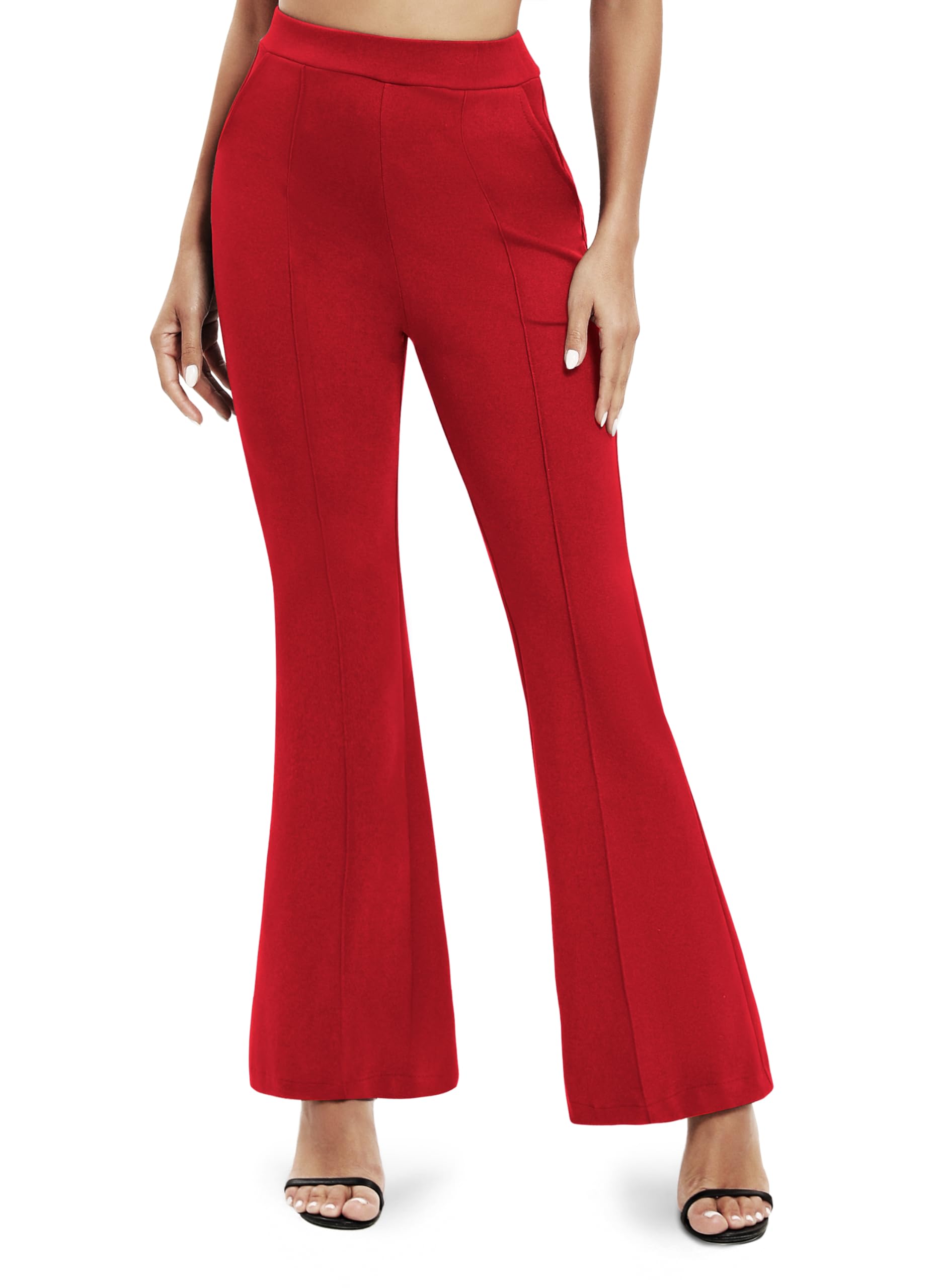 EXCHIC Pantalon de yoga décontracté pour femme - Taille haute élastique - Avec poches