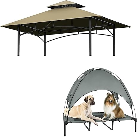 Oipunshle 5'x8' Replacement Canopy Top for 48" Elevated Dog Bed