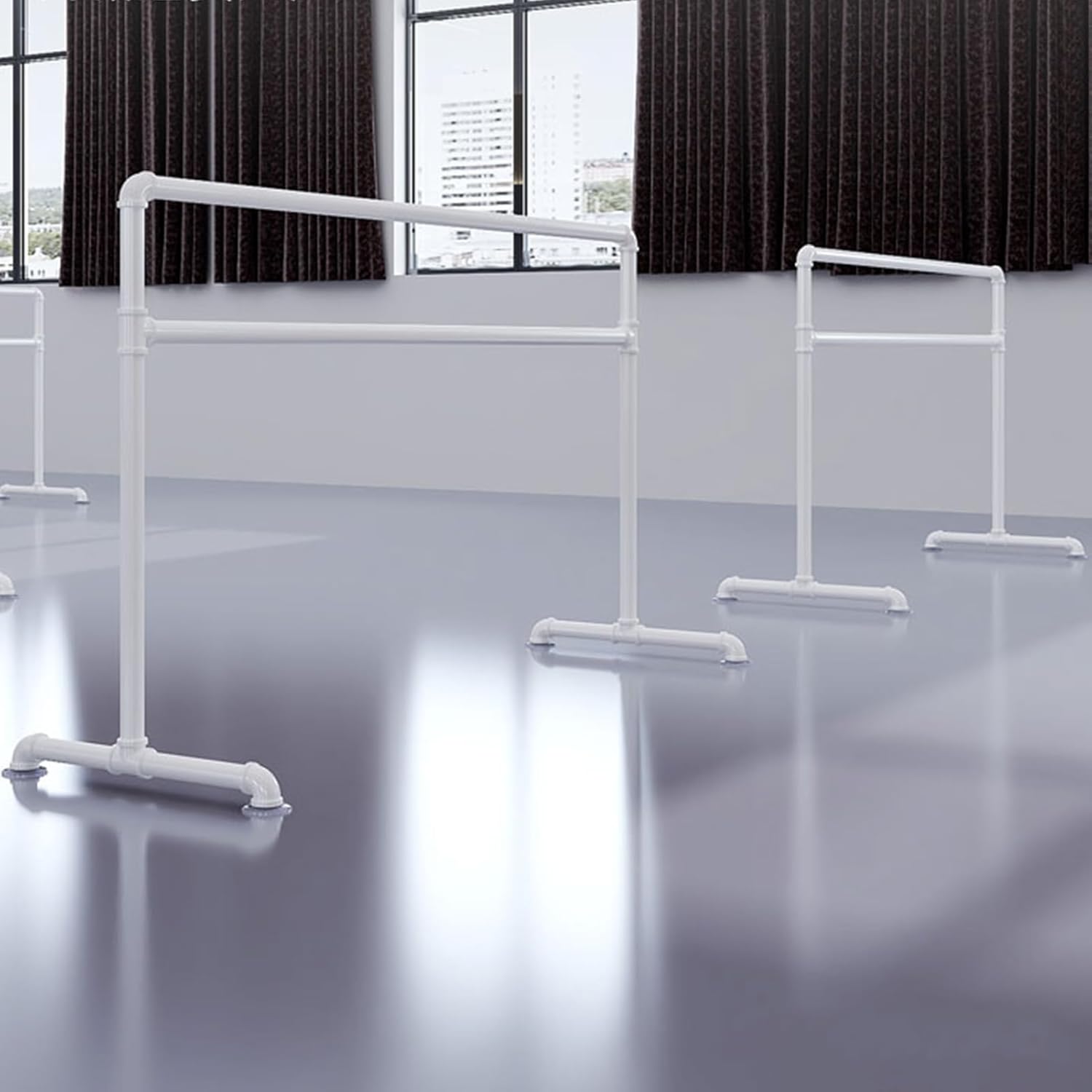 Adjustable Freestanding Ballet Barre for Adults & Kids - Portable Non-Slip Dance Bar for Fitness, Stretching, Dance Training, Home Use - Double Adjustable Design for Maximum Stability