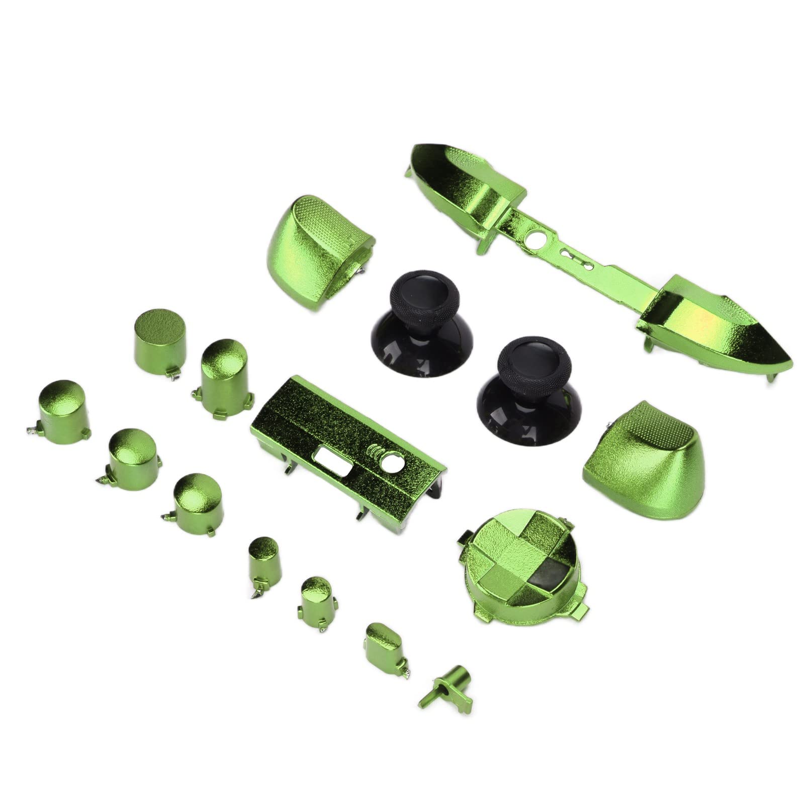 Pełny Zestaw Przycisków dla Xbox Series, Przyciski Wyzwalacza Zderzaka DPad, Drążki RT LT RB LB Przyciski ABXY, Zestaw Naprawczy Przycisku Zamiennego dla Xbox Series X & S(Galwanizacja zielona)