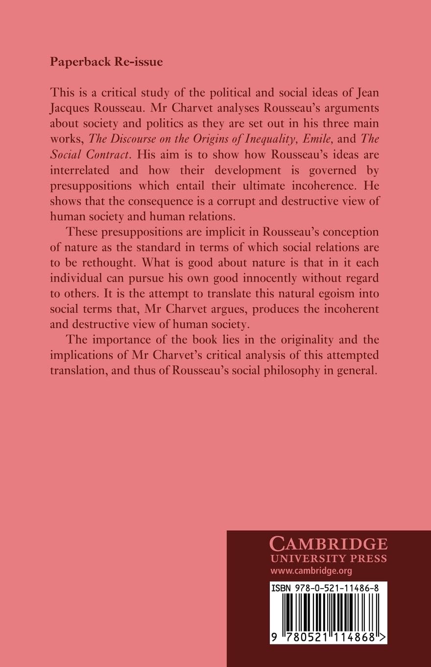 The Social Problem in the Philosophy of Rousseau (Cambridge Studies in the History and Theory of Politics)