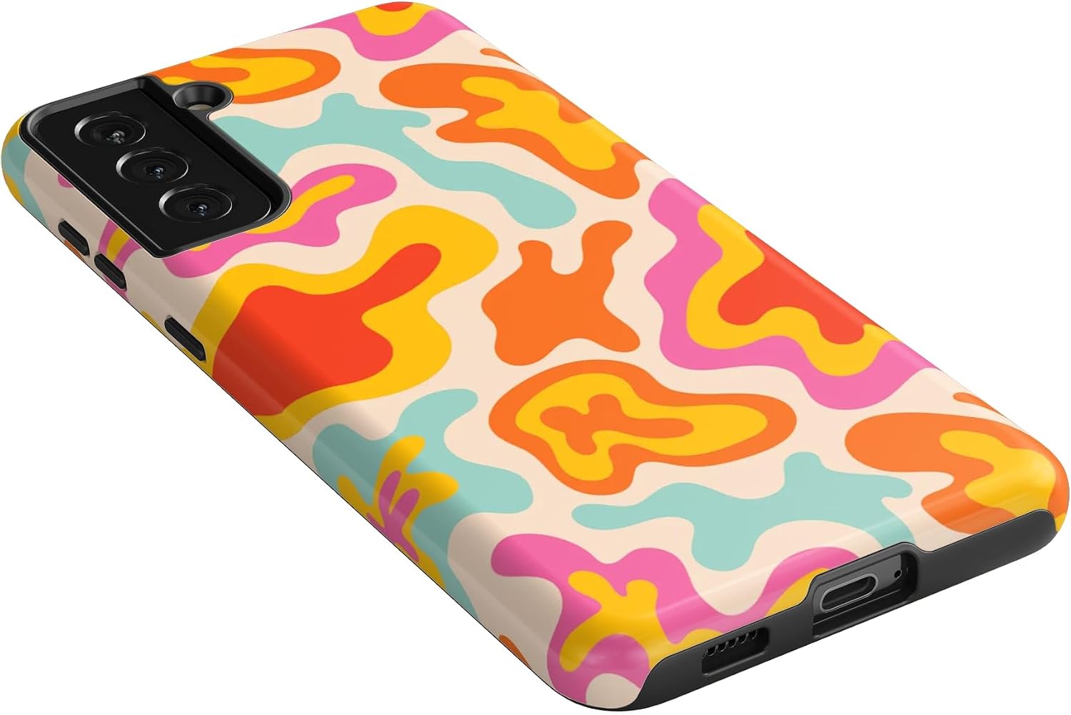 Casely Galaxy S21 Case | Tropical Color Splash | Abstract Retro | Essential Slim Dual-Layer Protective Design